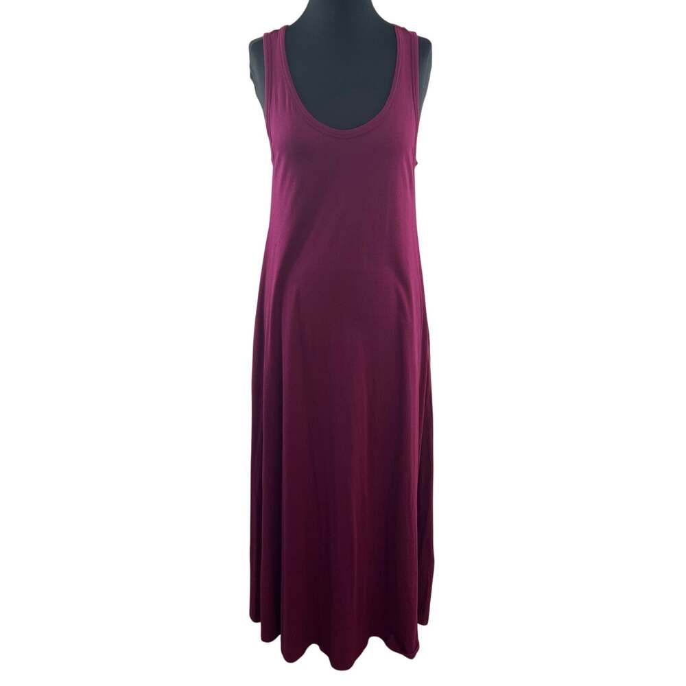 Soft Surroundings Burgundy Tank Maxi Dress Scoop Neck Pullover Size Medium M